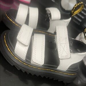 Dr. Martens White and Black Chunky Platform Sandals
